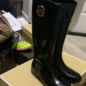 Michael Kors black rain boots